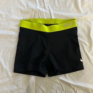 Nike pro original black and neon yellow